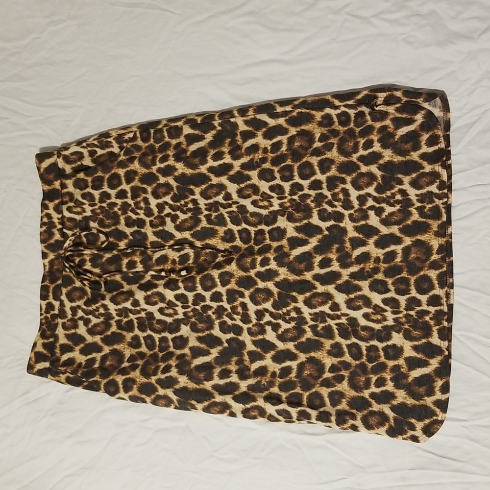 7th Roy Leopard Print Medium Skirt Knee length NWT